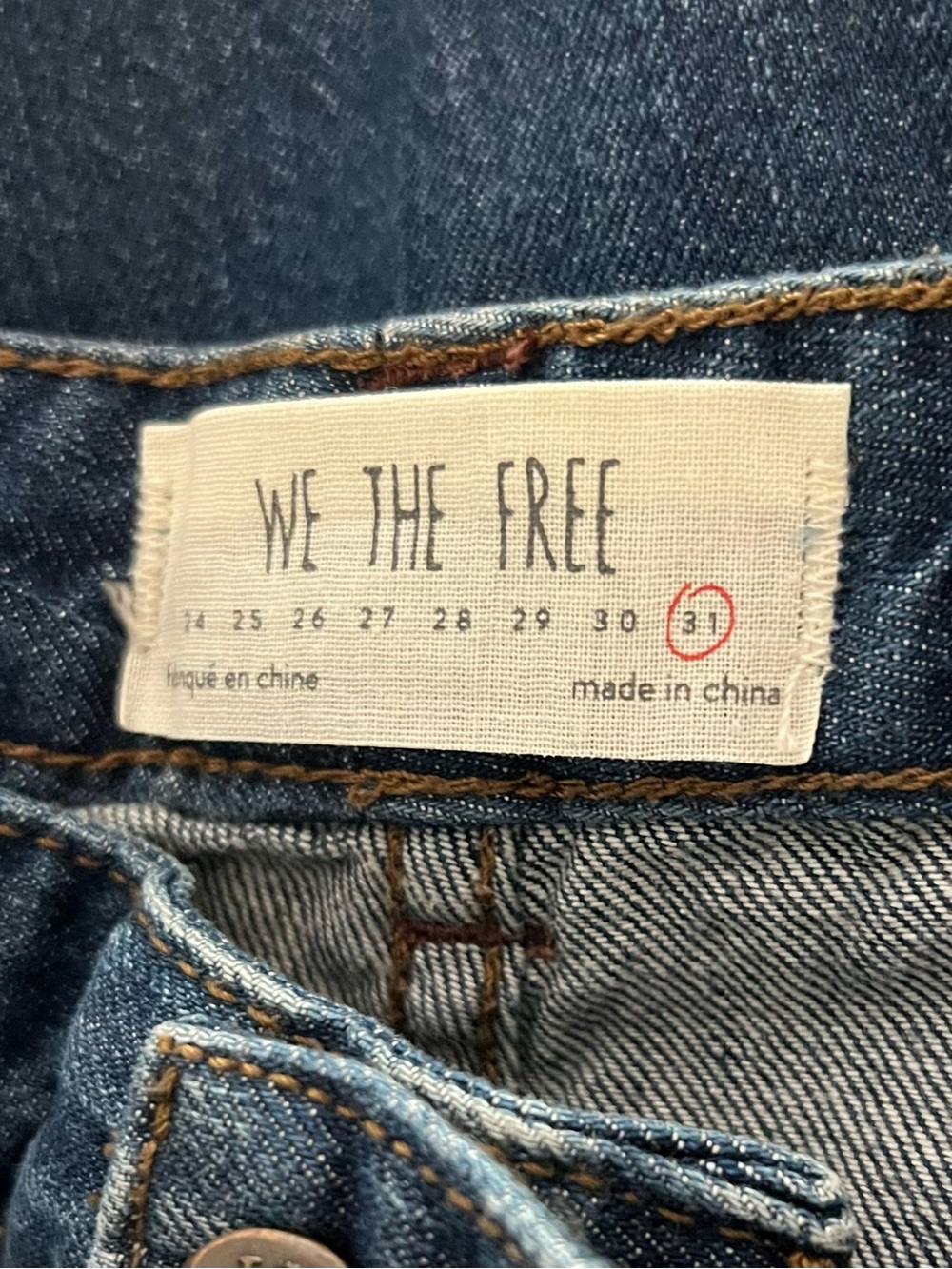 Free People we the Free Wide-Leg Cropped Jeans in Dark Blue Denim Sz 31 NEW - Picture 9 of 11